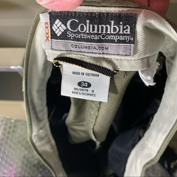 columbia XCO Hiking Shorts Green Pleated Front Relax Fit Bermuda 5 Pockets 34 - Picture 8 of 10